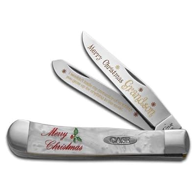 Case 2022 Christmas Trapper Buy Case Xx Merry Christmas Grandson White Pearl Trapper 1500 Stainless  Pocket Knife Knives Online In Senegal. B07Km2Pz6M