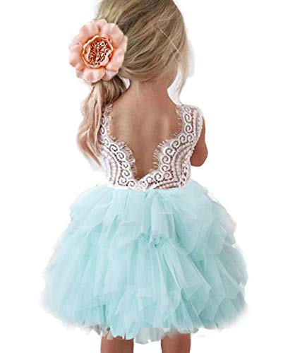 Topmaker Backless A-line Lace Back Flower Girl Dress