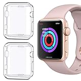 [2 Pack] Compatible for Apple Watch Series 1 42mm Case, iMieet Soft TPU Screen Protector All-Around Protective 0.3mm HD Clear Ultra-Thin Cover Case for Apple Watch 42mm Series1