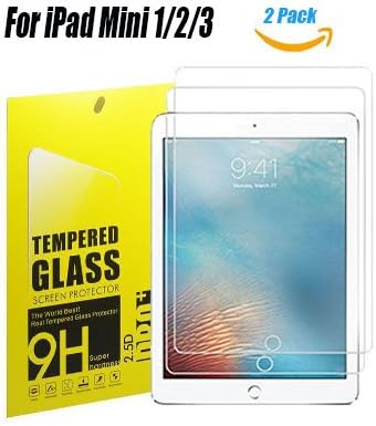 iPad Mini 1/2/3 Tempered Glass Screen Protector, TOWEE 2 Pack iPad Mini / iPad Mini 2 /iPad Mini 3 7.9" 9H HD-Clear Screen Protector Film with Anti-Scratch, Anti-Fingerprint, Eyes-Protected Function
