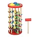 Garosa Pounding Toy Educational Knocking Ball Off Ladder Wooden Toys with Hammer Bright Color Early Education Toys for Toddlers Preschool Kids Children