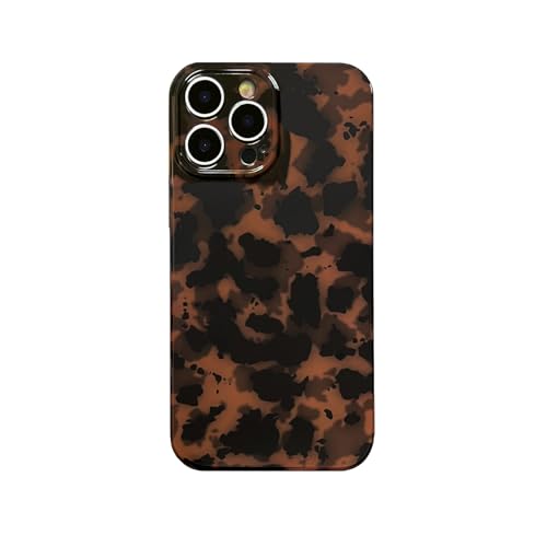 Photo 1 of aaknhen Tortoise Shell Phone Case Compatible for iPhone 12 Pro Max Retro Leopard Cheetah Print Chic Animal Pattern Soft TPU Protective Cool Girls Amber Brown Phone Cover(for iPhone 12 Pro Max)
