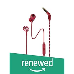 (Renewed) JBL LIVE100 in-Ear Headphones with in-Line Microphone and Remote (Red)