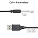 USB to DC 2.5mm Charging Cable, USB Charger Cord for Rechargeable Device (Black)