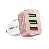 Car Charger with Quick Charge 3.0 Skyocean 42W 3-Ports Fast USB Charger Adapter for S7/S6/S6 Edge iPhone LG G5 Nexus 6P/5X HTC and More (Rose)