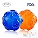 PERSUPER 3.6 Inch Durable Pet Dog Balls Toys Rubber Indestructible Dog Toy Ball Interactive Squeak Dog Ball Training Playing, Blue and Orange for Small,Medium and Large Dogs