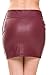 Casual Slim Solid Tight Short Faux Leather Bodycon Sexy Mini Skirt (Burgundy, Small)