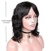 Wiger Brazilian Human Hair Wigs Natural Wave Wigs with Bangs Short Wavy Wig Natural Black Color Virgin Human Hair Wigs for Women (12