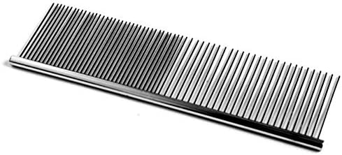 Huhuswwbin Dog Accessories, Pet Stainless Steel Comb,Cat Dog Pet Stainless Steel Comb Hair Brush Flea Shedding Trimming Grooming Tool - Large