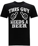 This Guy Needs A Beer Men's Alcohol Cocktail Drinking Humor Funny T-Shirt (X-Large) - Black