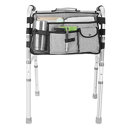 Double Sided Walker Bag, Walker Organizer Pouch Tote for Rollator and