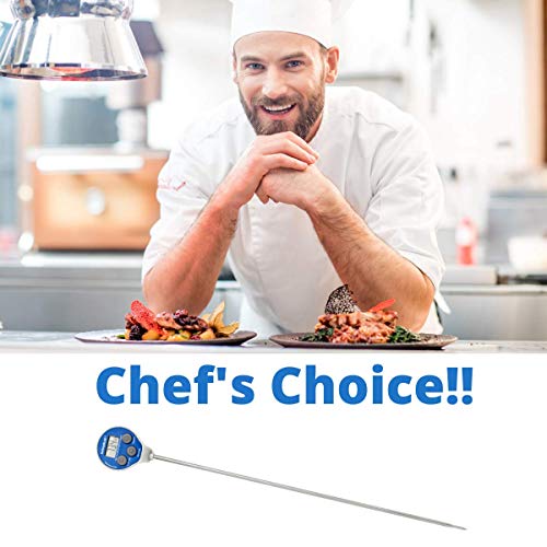 Digital Instant Read Stem (24") Thermometer with Lollipop Head for Food Preparation, Cooking