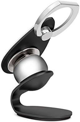 AOTOMIO Car Mount for Phone 2 in 1 Phone Holder Universal Magnetic Phone Mount Holder with Rotation Finger Ring Grip for All Size Smartphones including iPhone/Android Phone - Black