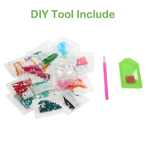 5D Diamond Painting Kit, 4 Pack Moon Pictures Full Drill DIY Diamond Rhinestone Painting Kits for Home Décor 12 X 12 Inch