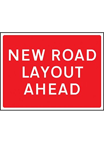 Caledonia Signs 57958 “New Road Layout Ahead” Sign, Class RA1 Zintec ...