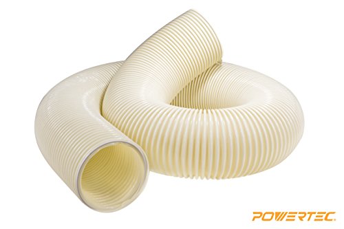 POWERTEC 70160 Heavy Duty Anti Static PVC Flexible Dust Collection Hose, 4-Inch x 10-Foot