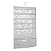 mDesign Soft Fabric Over Rod Hanging Storage Organizer with 48 Pockets for Child/Baby Room, Nursery, Playroom - Metal Hooks Included - Chevron Zig Zag Print - Taupe/Natural
