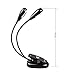 Reading Book Light, Portable Clip On Music Light Stand 4 LED ，2 Brightness Settings , Soft Padded Clamp，Lightweight with USB Cable
