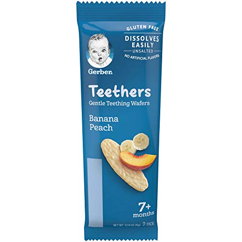 Gerber Snacks for Baby Teethers, Gentle Teething Wafers, Banana Peach, 1.7 Ounce, 12 Count Box (Pack of 6) - Thumbnail 4