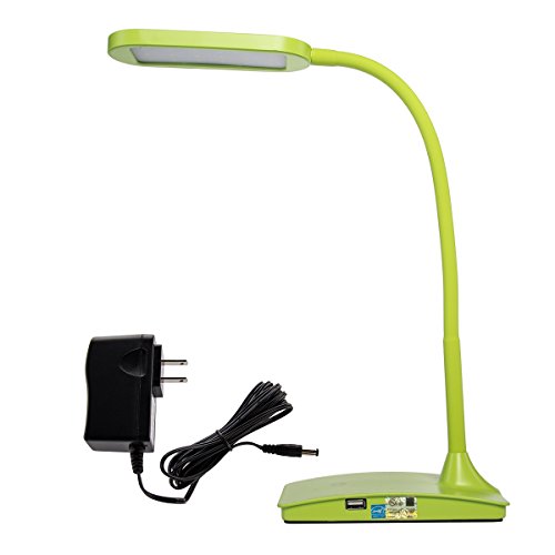 3 USB+LED+Desk+Lamp+Green