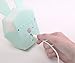 Bunny Rabbit Alarm Clock LED Night-Light Voice Control Sound Sensitive Time Temperature Digital Display Strong Magnetic Adsorption Li-ion Battery Rechargeable Baby Gift (Macaron Blue)