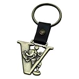 Mickey Mouse Letter V Brass Key Chain