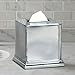 nu steel Timeless Decorative 304 Stainless Steel Square Facial Tissue Box Cover Holder for Bathroom Vanity Countertops, Bedroom Dressers, Night Stands, Desks and Tables - Chrome