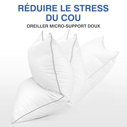 TESQ Luxury Feather Pillow 60 x 60 cm with Triple Layer Comfort Pillow, Premium Hygienic Down Pillow, Soft Filling 100% Soft Pillow, Washable and Friendly