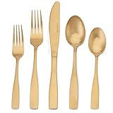 Matte Gold Silverware Set, Satin Finish 40-Piece