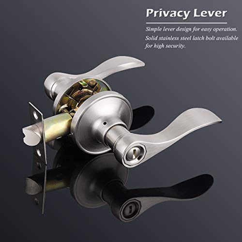 Gobrico 6 Pack Privacy Locksets Interior Door Levers/Handles for