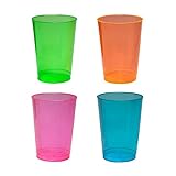 Party Essentials Hard Plastic 10-Ounce Party Cups/Tumblers, 200-Count, Assorted Neon
