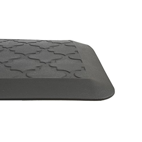 EverGrace Comfort Floor Mat Lattice Pattern PU Anti-fatigue Kitchen Rug Ergonomically Engineered Standing Mats for Kitchens or Office W20" x L30" x H3/4"(Gray)