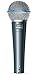 Shure Beta 58A Supercardioid Vocal Microphone & Pig Hog Black & White Woven Mic Cable, 20ft XLR - Bundle