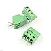 DBParts 20pcs 3-Pin (3 Pole) Plug-in Screw Terminal Block Connector 2.54mm 0.1