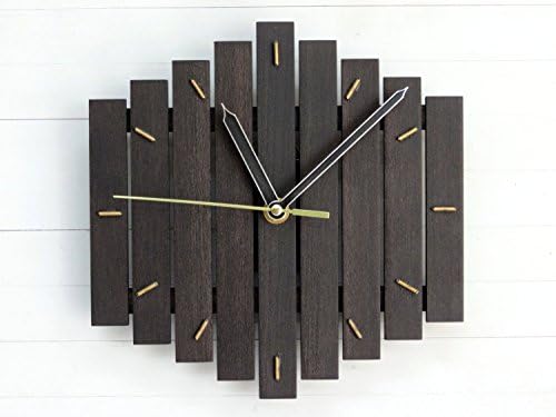 Romb I, bicolor gold contemporary wall clock silent modern style minimal simple design home office wooden hanging clock wood gift, paladim