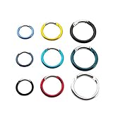 1.6 Inch Hiking Camping Spring Clip Aluminum Round Carabiner Hook, 6 Piece