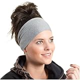 Running Headband - the Perfect Sweatband for Athletic Workouts, Sports, & Yoga - Grey Bandana - Designed for Women Borrowed by Men - by Red Dust Active