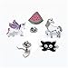 Girls Cute Pegasus Horse Unicorn Rainbow Watermelon Enamel Brooch Set Pin Badge