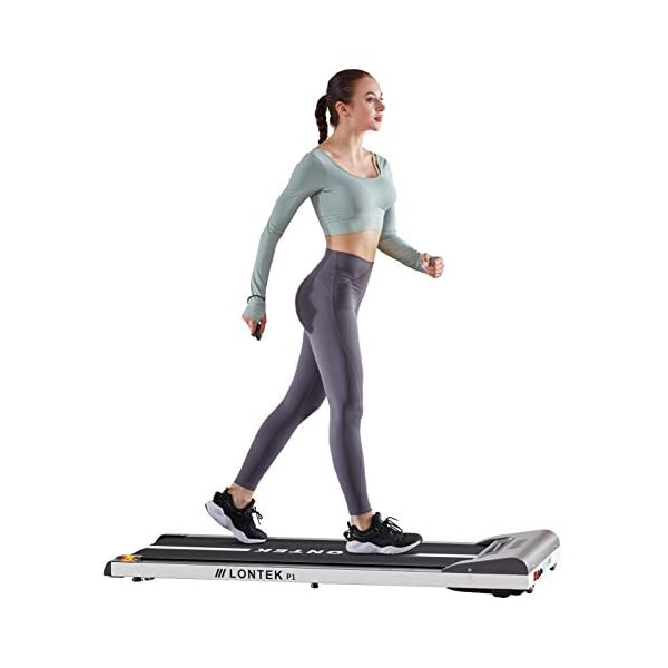 LONTEK-Treadmill-Electric-Walking-Machine-with-Speakers-Under-Desk-Treadmill-with-Remote-Control-Bluetooth-Body-Fat-Program-and-LED-Display-Jogging-Walking-Machine-for-Home-Office-Grey LONTEK Electric Walking Machine with Speakers, Under Desk Treadmill with Remote Control
