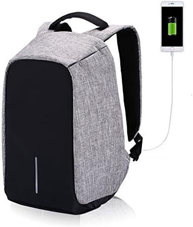 Laptop Backpack Anti Theft Computer Bag Multifunctional Compartment Eco-friendly Travel Shoulder Bag Men Women Water Resistant Travel Back Bag USB Charging Port Fits 15.6 Inchs (Gray)