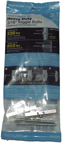 Toggler Snaptoggle BAS 304 Stainless Plated Toggle Bolts - 3/16-24 x 2-1/2 Stainless Combo Head Bolts - 2 Pieces Each