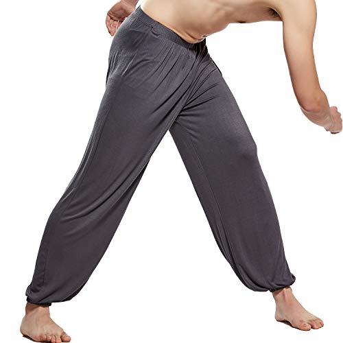 MIZOK Men's Soft Modal Pants Yoga Harem Pilates Pants Comfortable