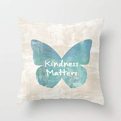 Zcfhike Kindness Matters Butterfly Expressions Beautiful Canvas Throw Pillows for Gir.