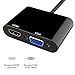 HDMI to VGA, HDMI to HDMI,GANA Active HDMI to HDMI VGA Video Converter Adapter with 3.5mm Audio Jack HDMI Adapter Converter for Tablets,Smartphones,Ultrabooks,Cameras and Camcorders -Black
