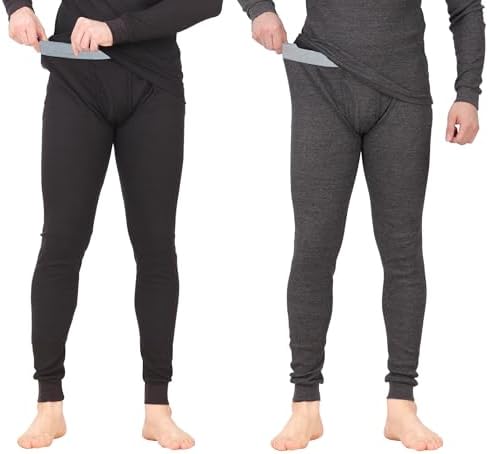 1 or 3 Pack Mens Long Johns Thermal Pants, Fleece Lined