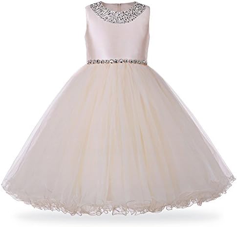 HUANQIUE Girls Wedding Pageant Dress Flower Girl Birthday Dress 2-9T