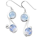 Genuine Gemstone 925 Sterling Silver Overlay Handmade Fashion Earrings Jewelry