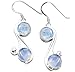 8.00ctw Genuine & Created Gemstone & 925 Silver Plated Dangle Earrings Made By Sterling Silver Jewelry