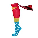DC Comics Wonder Woman Knee High Shiny Caped Socks