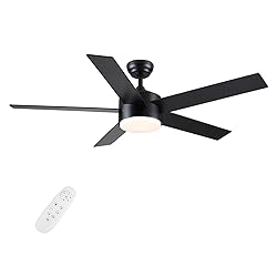 52 inch Black Ceiling Fans with Lights and Remote
